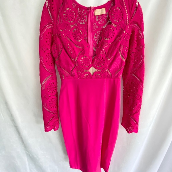 Love Triangle hot pink midi dress - Picture 1 of 4